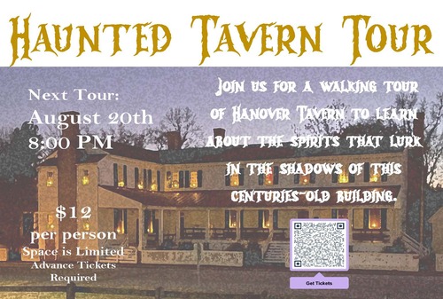 Haunted Hanover Tavern Tours August 2026  poster