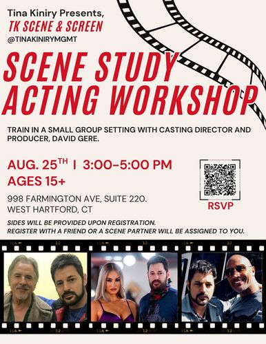 Scene & Screen- Scene Study Workshop -Featuring Producer David Gere 8/25/26 poster