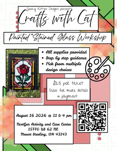 Crafts with Cat: Painted Stained Glass Workshop poster